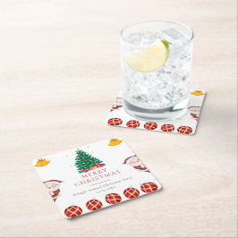 Kerstfeestdag Vierkante Kartonnen Onderzetter