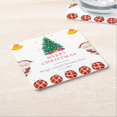Kerstfeestdag Vierkante Kartonnen Onderzetter (Schuin)