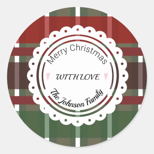 kerstfeestdag Vintage Ronde Sticker (Voorkant)