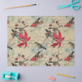 Kerstfeestdag vogel en poinsettia ontkoppeling tissuepapier (Craft)