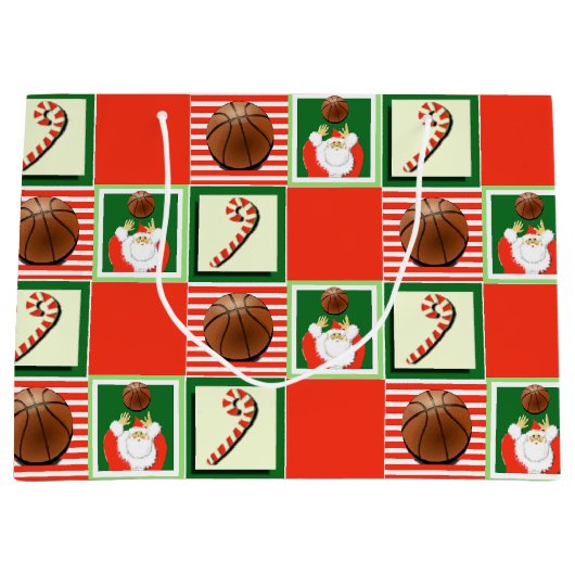 Kerstfeestdag voor Basketball Groot Cadeauzakje (Voorkant)