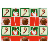 Kerstfeestdag voor Basketball Groot Cadeauzakje (Achterkant)