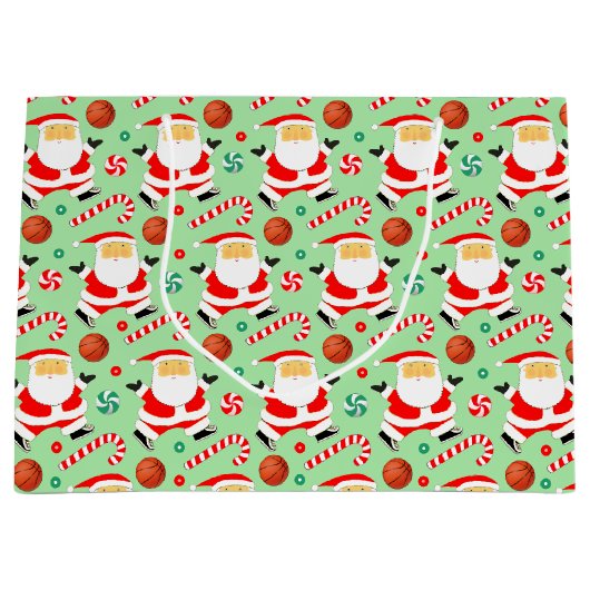 Kerstfeestdag voor Basketball Groot Cadeauzakje (Voorkant)