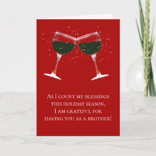 Kerstfeestdag voor Broeder Funny Wine Thleed Kaart