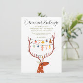 Kerstfeestdag voor de uitwisseling van rendierlijk kaart (Staand voorkant)