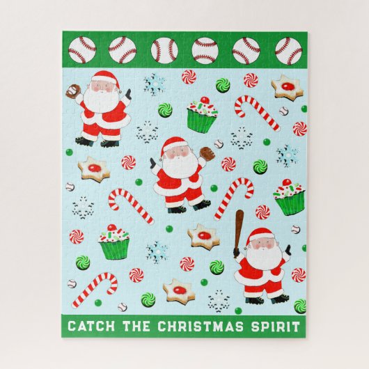 Kerstfeestdag voor honkbal legpuzzel (Verticaal)