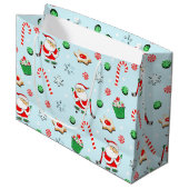 Kerstfeestdag voor ockey Player Groot Cadeauzakje (Voorkant Gekanteld)