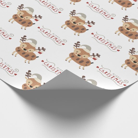 Kerstfeestdag voor rendieren van de kerstman cadeaupapier (Hoek)