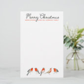 Kerstfeestdag voor styling-rood en grijs-Robin-vog Briefpapier (Staand voorkant)