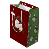 Kerstfeestdag voor vogels medium cadeauzakje (Achterkant Gekanteld)