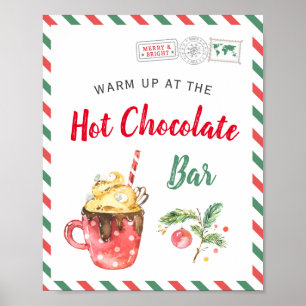 kerstfeestdag: warme chocolade cacaobalk poster