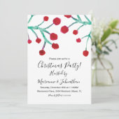 kerstfeestdag Waterverf Berries handschilderd Kaart (Staand voorkant)