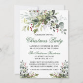 kerstfeestdag Waterverf Greenery Berries Kaart (Voorkant)