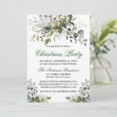 kerstfeestdag Waterverf Greenery Berries Kaart (Staand voorkant)