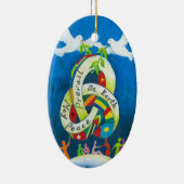 Kerstfeestdag - Wereldvrede Keramisch Ornament (Rechts)
