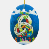 Kerstfeestdag - Wereldvrede Keramisch Ornament (Voorkant)