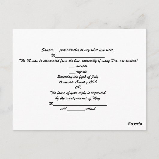 Kerstfeestdag winterbruiloft RSVP-Briefkaart Briefkaart (Achterkant)