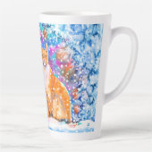 Kerstfeestdag winterkatten Waterverf Latte Mok (Rechts)