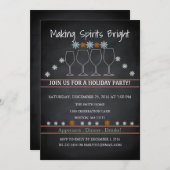 Kerstfeestdag Zwarte Chalkboard Snowflake Kaart (Voorkant / Achterkant)