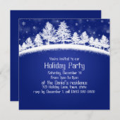 kerstfeestdagen blauw en wit kaart (Voorkant / Achterkant)