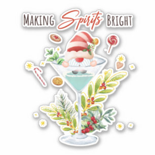KerstFeestdagen Cocktails die gedistilleerde drank Sticker