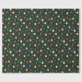 kerstfeestdagen donkergroen cadeaupapier (Vlak)