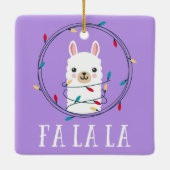 KerstFeestdagen Fa La Llama Keramisch Ornament (Achterkant)