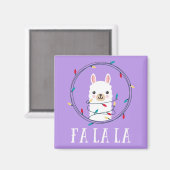 KerstFeestdagen Fa La Llama Magneet (Voorkant / Achterkant)