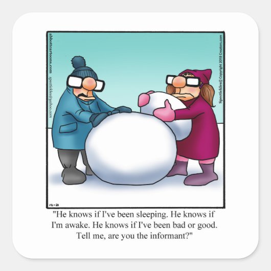 Kerstfeestdagen Humor Vierkante Sticker (Voorkant)