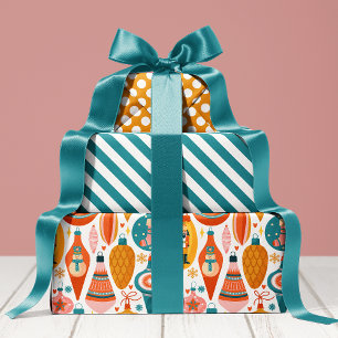 kerstfeestdagen in het patroonpatroon inpakpapier vel