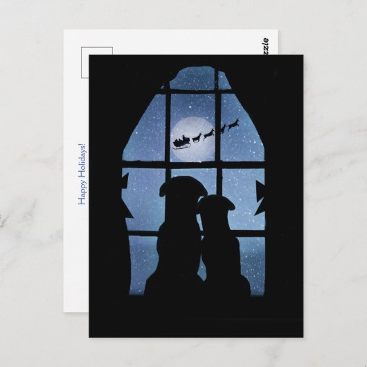 Kerstfeestdagen in venster briefkaart (Voorkant / Achterkant)