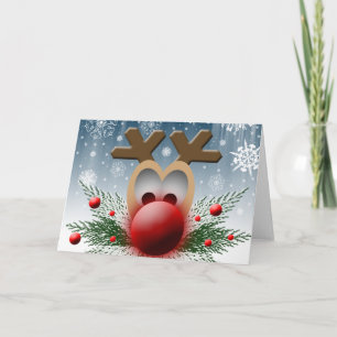 Kerstfeestdagen, kerstrendieren leeg binnenin feestdagen kaart
