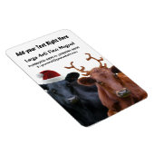 Kerstfeestdagen Koeien in Santa Hat en Antlers Magneet (Rechterzijde)