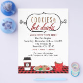Kerstfeestdagen, koekjes en hotDrink feebrochure Flyer (Enkel)