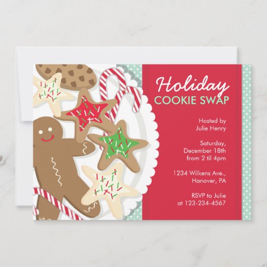 Kerstfeestdagen Koekjesruil Kaart (Voorkant)