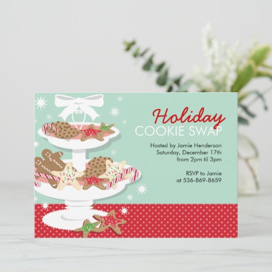 Kerstfeestdagen Koekjesruil Kaart (Staand voorkant)