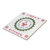 KerstFeestdagen Kute Cartoon Santa Red Kitchen Tegeltje (Zijkant)