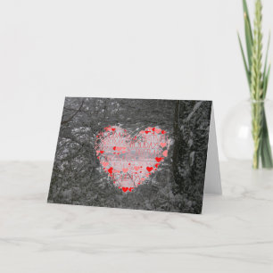 kerstFeestdagen Love Red Heart Winter Snow Kaart