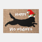 Kerstfeestdagen met een gouden rugloop deurmat (Voorkant)