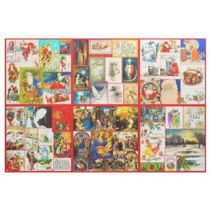 Kerstfeestdagen, naaigarij met collage of Quilt Pa Stof