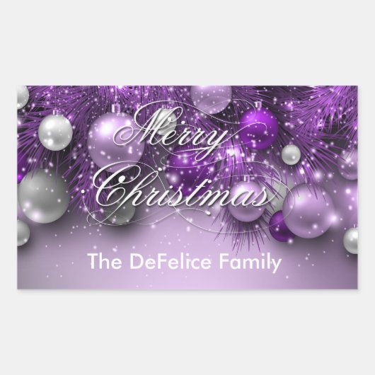 Kerstfeestdagen - Ornamenten Rechthoekige Sticker (Voorkant)