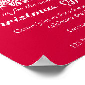 Kerstfeestdagen rode kantoor poster (Hoek)