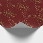  kerstfeestdagen, rood script cadeaupapier (Hoek)