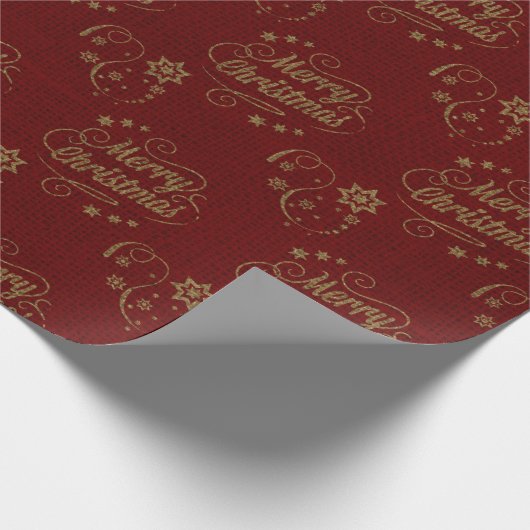  kerstfeestdagen, rood script cadeaupapier (Hoek)