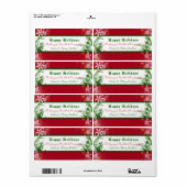 kerstfeestdagen Snowflakes Wijnlabel Etiket (Full Sheet)