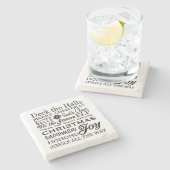 Kerstfeestdagen Stenen Onderzetter (Zijkant)