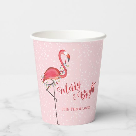 Kerstfeestdagen, String Lights Merry en Bright Papieren Bekers (Achterkant)