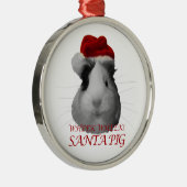 kerstFeestdagen voor kerstmis met Santa Claus Pig Metalen Ornament (Rechts)