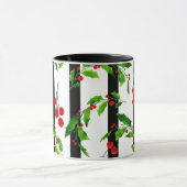 KerstFeestdagen Waterverf Holly Floral Pattern Mok (Midden)