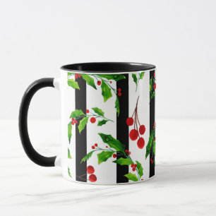 KerstFeestdagen Waterverf Holly Floral Pattern Mok